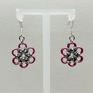 Novelty Earrings Chainmail Flowers Ear-wire Earrings Handmade
